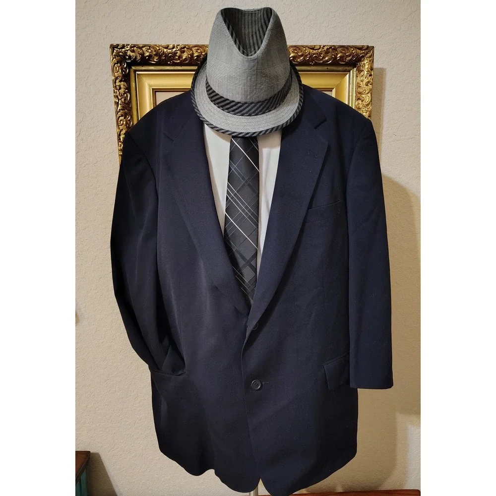 Nino‎ Cerruti Rue Royale Mens Navy Blue 2 Button Blazer Sport Coat Made in USA